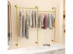 Burro Para Ropa|Perchero de pared de metal , barra para colgar ropa, 205x190cm