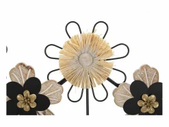 Perchero de Pared Flores 1, Marrón, 61x5,5x30,5 cm, Kendra Home Negro Sale