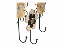 Perchero de Pared Flores 1, Marrón, 61x5,5x30,5 cm, Kendra Home Negro Sale