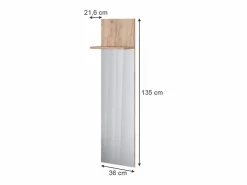 Perchero de pared roble dorado 36x21.6x135 siri^Vicco New