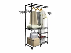 Perchero de ropa acero y textil no tejido 87x44x158 cm ES824286^ Clearance