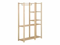 Perchero de ropa de madera maciza de pino 110x38x170 cm ES202651 Marru00f3n Outlet