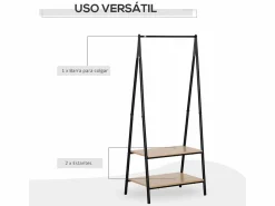Homcom Burro Para Ropa|Perchero de ropa 64x42.5x149 cm
