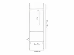 Perchero de Ropa Telescópico Altura Ajustable 233-300 cm,Perchero Extensible con 1 Barras y 3 baldas KLS07-W ES^Sobuy