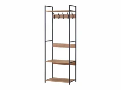 Armario De Entrada|Perchero entrada 5 colgadores 3 estantes roble cambrian/negro 60x175x40 cm