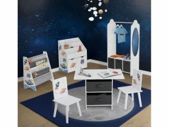 Joyz Burro Para Ropa|Perchero infantil de pie mueble ropero con 3 compartimentos y espejo