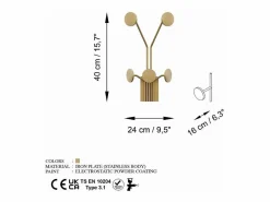 Calicosy Perchero|Perchero mural con 5 ganchos en metal H40 cm - GIRAFFE