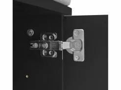 Perchero con banco para zapatos - Puertas onduladas, ganchos dorados y estantes ajustables - Muebles modernos para recibidor^OKWISH New