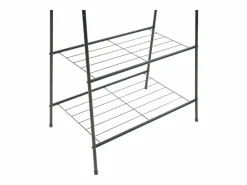 vidaxl Perchero de Acero con 2 Estantes para Dormitorio o Vestuario - 59 x 35 x 150 cm Negro Discount