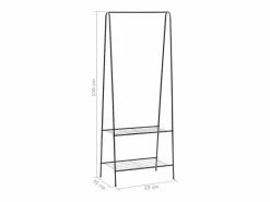 vidaxl Perchero de Acero con 2 Estantes para Dormitorio o Vestuario - 59 x 35 x 150 cm Negro Discount