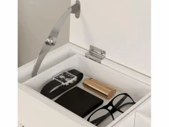 Perchero portátil con almacenaje, diseño multifuncional, MDF y madera maciza, (44x36,5x110 cm) Blanco Sale