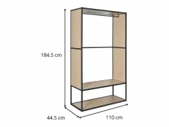 Perchero reversible de madera y metal OSLO Gris