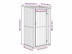 Perdir Cobertizo de jardín acero galvanizado 118,5x97x209,5 cm^Garden Furniture Hot