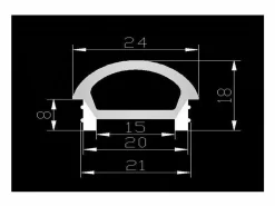 Perfil Neón SFLEX 24x18 Superficie Semicircular Curva Vertical para Tira LED IP20 hasta 15 mm 2 m^Ledkia Discount