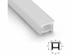 Ledkia Perfil Neón SFLEX 20x16 Superficie/Empotrable Curva Vertical para Tira LED IP20 hasta 12 mm 50 m Blanco Clearance