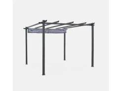 Sweeek Pérgola|Pergola, aluminio, 3x3m, tela deslizante