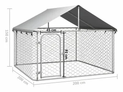Seguridad Para Mascotas|Perrera de exterior con tejado 200x200x150 cm ES719518