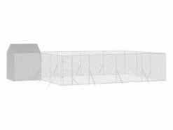 Clicnbuy Perrera de exterior con toldo acero galvanizado plata 10x6x2,5m Plateado Best