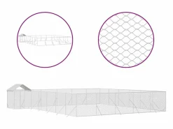 Clicnbuy Seguridad Para Mascotas|Perrera exterior con toldo acero galvanizado plata 12x12x2,5 m