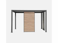 Sweeek Cenador Y Quiosco|Persiana de aluminio efecto madera de 1.3m antracita