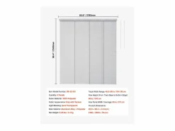 Persiana de Paneles SucceBuy con Riel Extensible, 116-218 cm de Ancho, Panel Japonés Vertical Ajustable hasta 243 cm de Altura, Gris Outlet