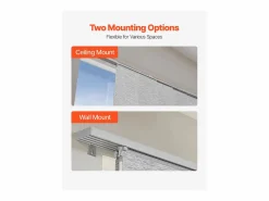 Persiana de Paneles SucceBuy con Riel Extensible, 116-218 cm de Ancho, Panel Japonés Vertical Ajustable hasta 243 cm de Altura, Gris Outlet