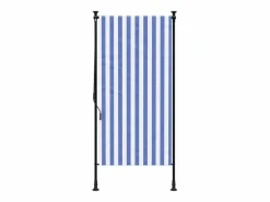 Persiana enrollable exterior tela acero blanco 120x270 cm ES947759^ New