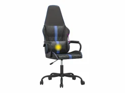 Clicnbuy Silla Gaming|piezas Silla gaming con masaje cuero sintético y negro