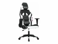 Clicnbuy piezas Silla gaming cuero sintético y blanco Negro