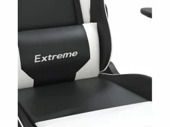 Clicnbuy piezas Silla gaming cuero sintético y blanco Negro