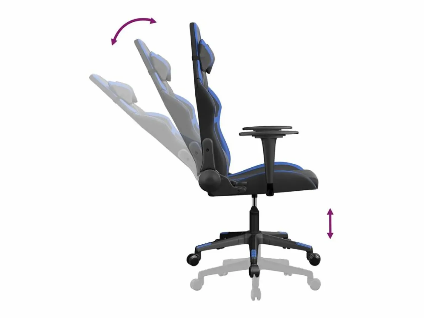 piezas Silla gaming cuero sintético y azul^Clicnbuy Sale