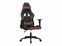 piezas Silla gaming de masaje cuero sintético negro y vino tinto^Clicnbuy