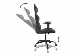 Clicnbuy Silla Gaming|piezas Silla gaming de masaje cuero sintético negro y