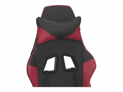 Clicnbuy piezas Silla gaming de masaje cuero sintético negro y vino tinto Rojo