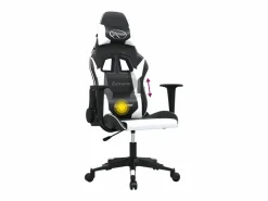 piezas Silla gaming de masaje cuero sintético negro y^Clicnbuy Clearance