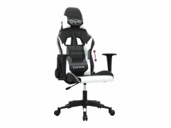 piezas Silla gaming de masaje cuero sintético negro y^Clicnbuy Clearance