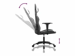 piezas Silla gaming de masaje cuero sintético negro y^Clicnbuy Clearance