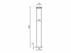 EXPERTLAND Pilar para portón de aluminio, Ancho 15 x Alt. 90 cm, antracita, NERETO Gris antracita Clearance