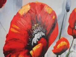 MCW Pintura al óleo Amapola roja pintada a mano Multicolor Discount