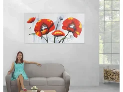 MCW Pintura al óleo Amapola roja pintada a mano Multicolor Discount