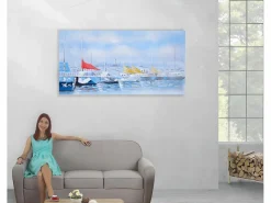 MCW Pintura al óleo barcos pintados a mano Multicolor Discount