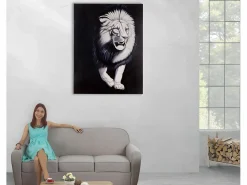 Pintura al óleo León blanco pintado a mano^MCW Sale