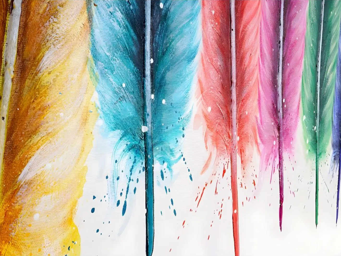 Pintura al óleo plumas pintadas a mano^MCW Hot