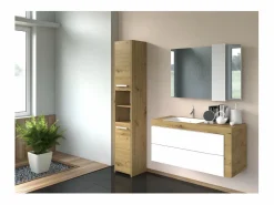 TOPESHOP Columna De Baño|PISA - Mueble de baño - 170x30x30 cm - Mueble de baño para inodoro - Mueble columna - Imitación madera
