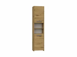 TOPESHOP PISA - Mueble de baño de estilo moderno - 170x40x30cm - Mueble de baño columna - Almacenamiento de baño - Imitación madera Marru00f3n Discount