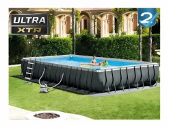 Intex Piscina de jardín 975x488x132 cm con bomba, escalera y accesorios Gris antracita Online