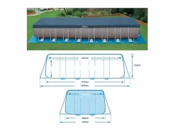 Intex Piscina de jardín 975x488x132 cm con bomba, escalera y accesorios Gris antracita Online