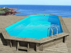 Habitat et jardin Piscina De Madera|Piscina de madera " Sevilla " - 8,57 x 4,57 x 1,45 m + Bomba de calor - Potencia 6,1 kW