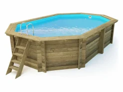 Piscina de madera "Miami 145" - 4,86 x 3,36 x 1,45 m^Habitat et jardin Hot