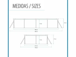 Bestway Piscina Desmontable Rectangular Steel Pro 400x211x81 cm con Depuradora de Cartucho de 1.249 l/h Color Azul Clearance